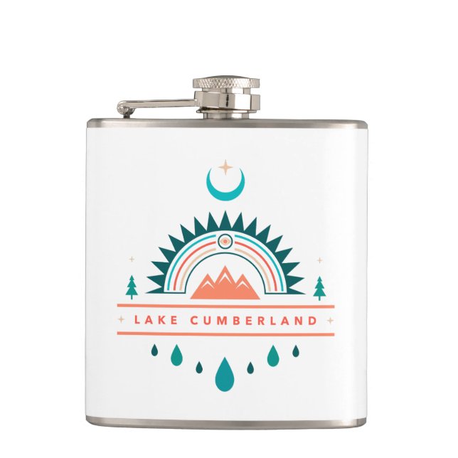 Cumberland Kentucky Boho Regenbogenmond Flachmann (Vorderseite)
