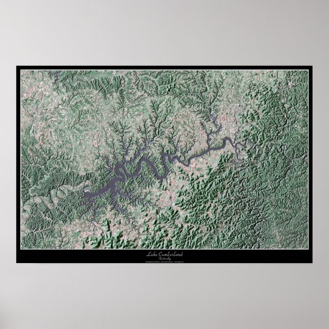 Cumberland-Kentucky-See, Kentucky-Satellitenposte Poster (Vorne)