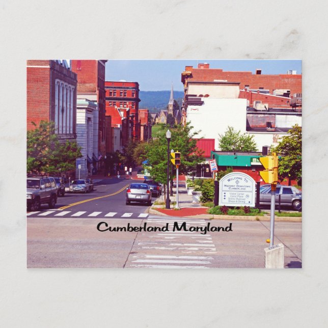 Cumberland Maryland Postkarte (Vorderseite)