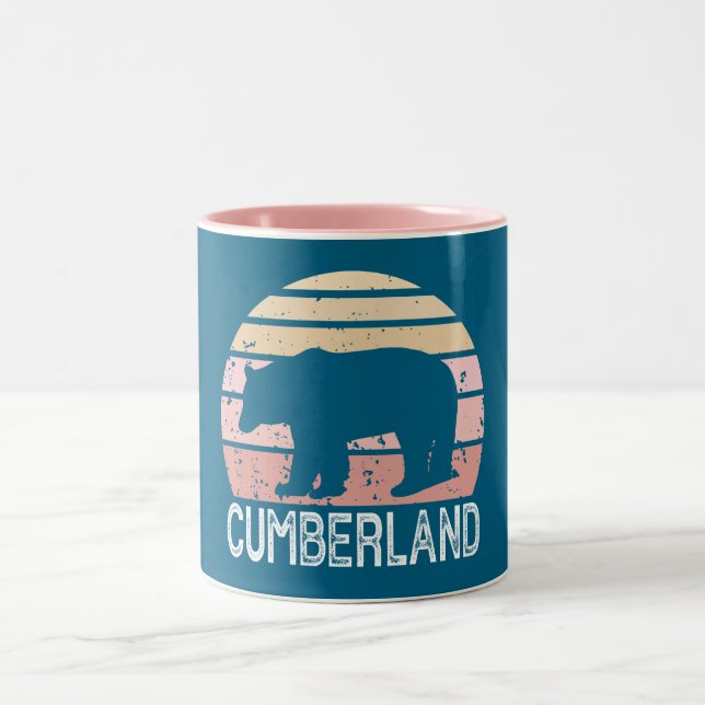 Cumberland Maryland Retro Bear Zweifarbige Tasse (Mittel)