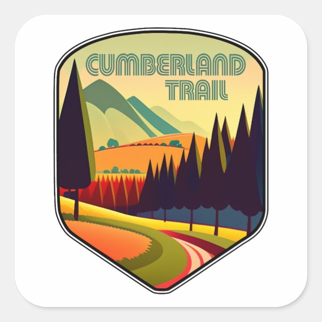 Cumberland Trail Tennessee Colors Quadratischer Aufkleber (Vorderseite)