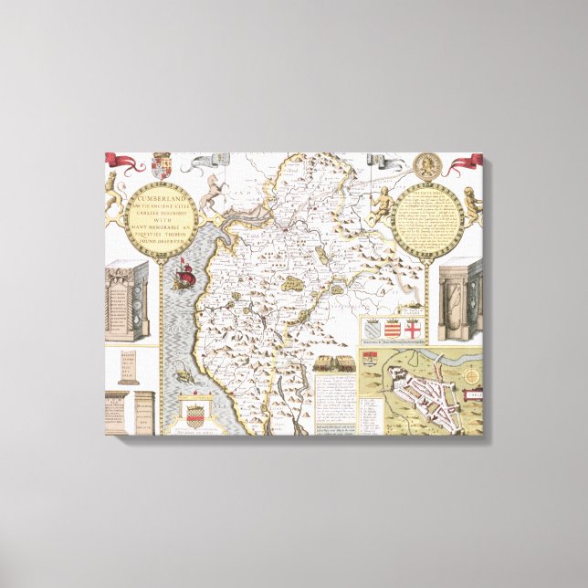 Cumberland und die antike Stadt Carlile Leinwanddruck (Vorderseite)