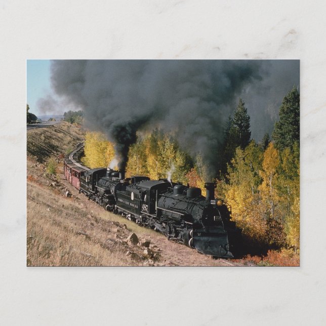 Cumbres and Toltec Railroad, Nr. 487 und Nr. 484m, Postkarte (Vorderseite)