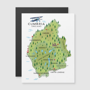 Cumbria England Karte Reiseplakat.