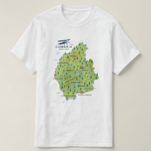 Cumbria England Karte Reiseplakat. T-Shirt