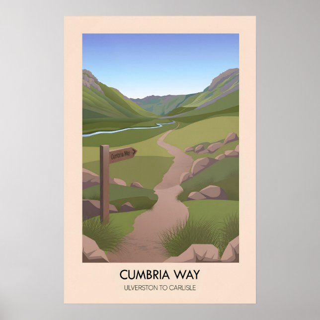 Cumbria Way Fernwanderweg Reise Poster (Vorne)