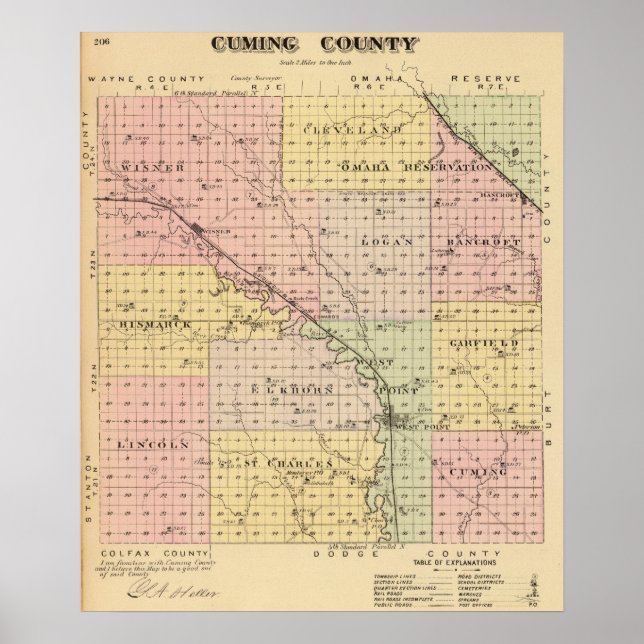 Cuming Landkreis, Nebraska Poster (Vorne)
