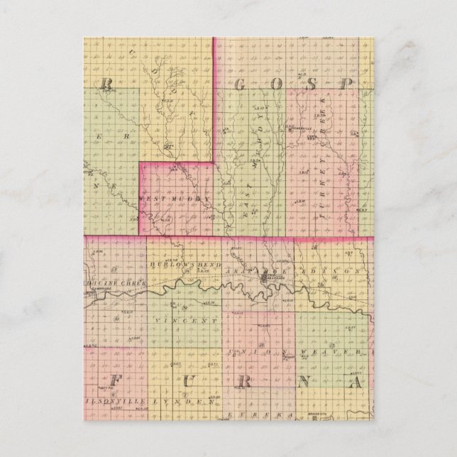 Cuming Landkreis, Nebraska Postkarte (Vorderseite)