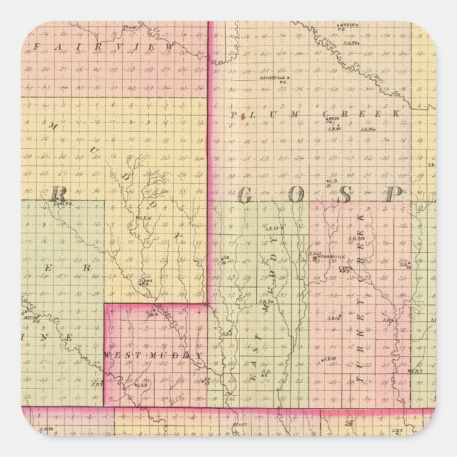 Cuming Landkreis, Nebraska Quadratischer Aufkleber (Vorderseite)