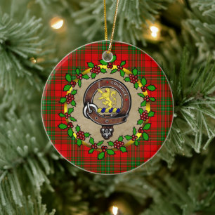 Cumming Clan Abzeichen & Tartan Personalisierte We Keramik Ornament