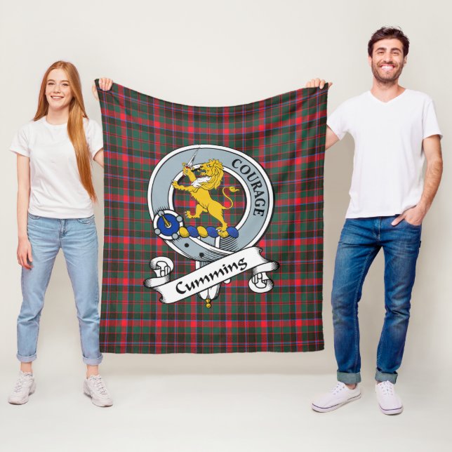 Cumming Jagd Ancient Clan Abzeichen Tartan Kariert Fleecedecke (Beispiel)
