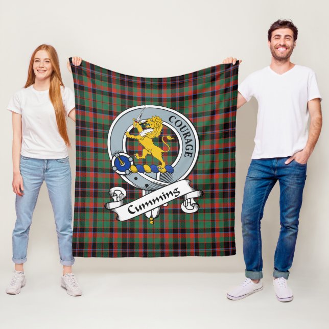 Cumming Jagd Ancient Clan Abzeichen Tartan Kariert Fleecedecke (Beispiel)