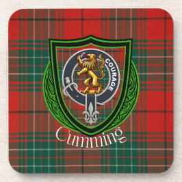 Cumming-Schottischer-Clan-Tartan und -Wappen Getränkeuntersetzer