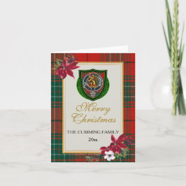 Cumming-Schottischer-Clan-Tartan und -Wappen Karte