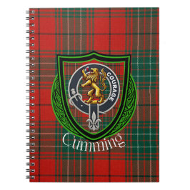 Cumming schottischer Clan-Tartan und Wappen Notizblock