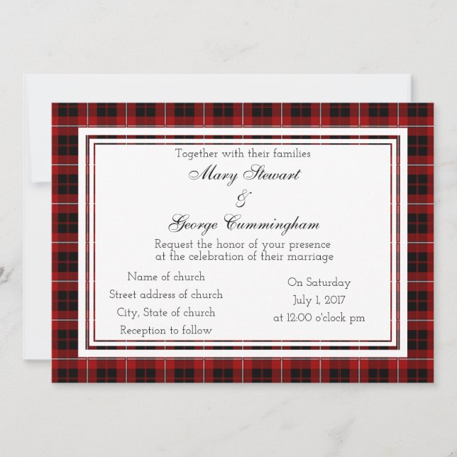 Cummingham Scottish Wedding Einladung (Vorderseite)