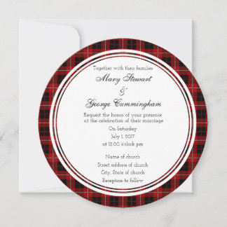 Cummingham Scottish Wedding Round Einladung