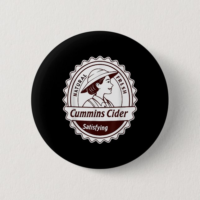 Cummins Cider Shirt - Funny Joke Novelty Gag Gesch Button (Vorderseite)