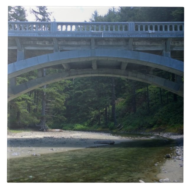 Cummins Creek im Neptune Staat Park, OR Fliese (Vorderseite)