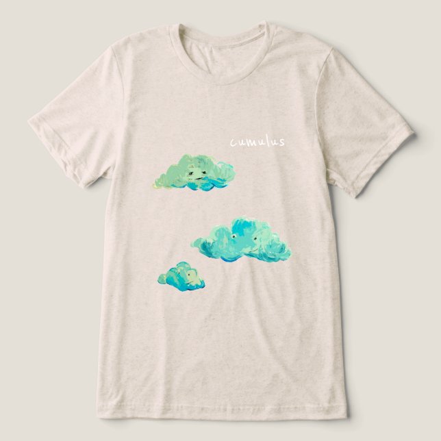 Cumulus-Wolke Tri-Blend Shirt (Design Vorderseite)