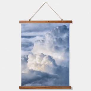 Cumulus-Wolken-Gruppe Wandteppich Mit Holzrahmen