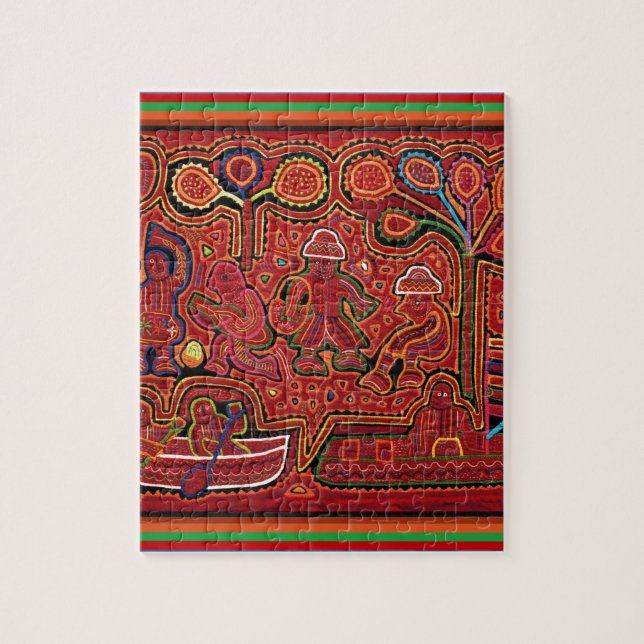 Cuna Indian Men in Cayucos Puzzle (Vertikal)