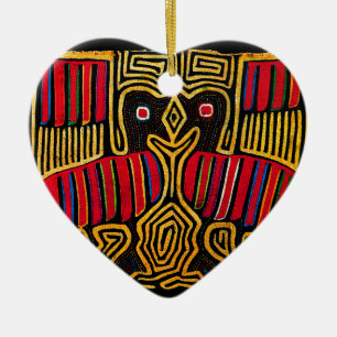Cuna Indian Mola Duck Design Keramikornament