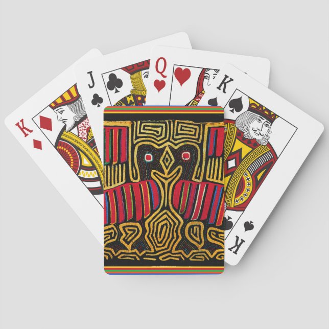 Cuna Indian Mola Duck Design Spielkarten (Rückseite)