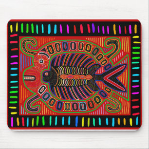 Cuna Indian Mola Fliegender Fisch Mousepad