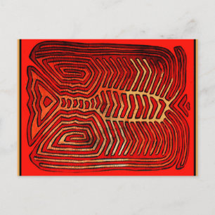 Cuna Indian Tribal Hummer Skelett Postkarte