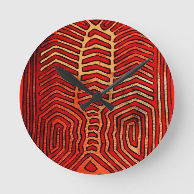 Cuna Indian Tribal Hummer Skelett Runde Wanduhr (Vorderseite)