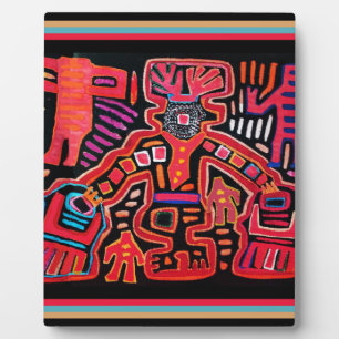 Cuna Indianerstamm Shaman mit Fans Fotoplatte