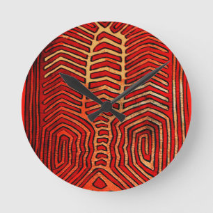 Cuna Indianischer Stammes-Hummerskelett Runde Wanduhr