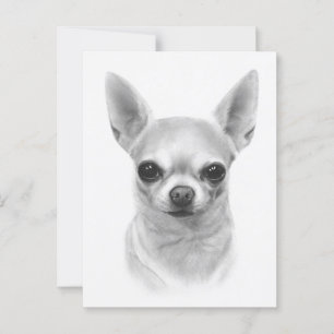 "Cunami" Handgemalt Chihuahua Portrait Postkarte