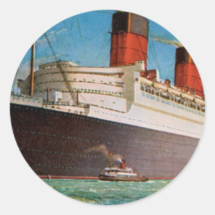 Cunard der weißen Queen Mary Stern-Linie Runder Aufkleber