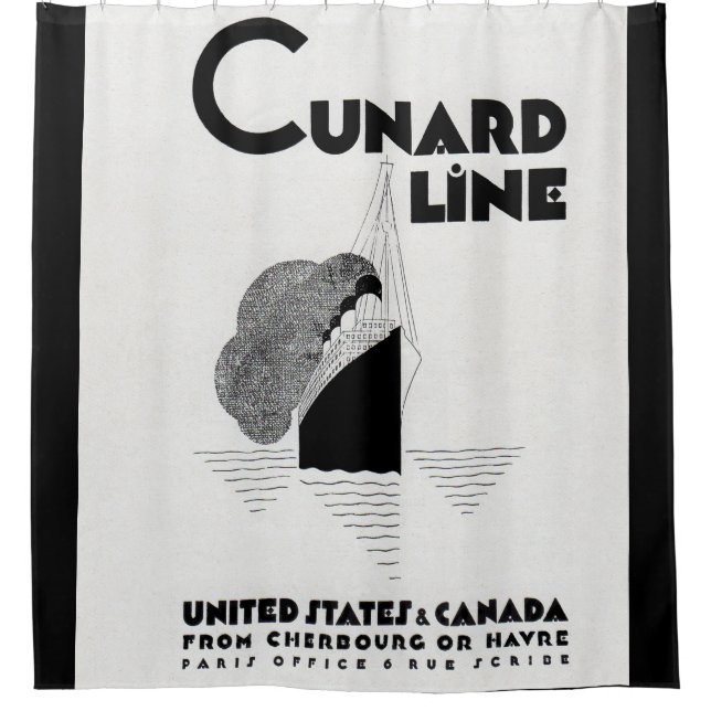 Cunard Line art Deko ad Duschvorhang (Vorderseite)