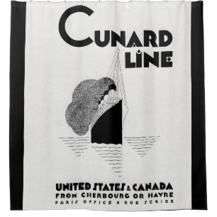 Cunard Line Art Deko der 1920er Jahre Duschvorhang