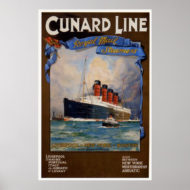 Cunard Line - Lusitania Poster (Vorne)
