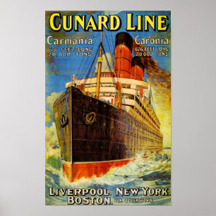 Cunard Linie ~ Carmania und Caronia Poster