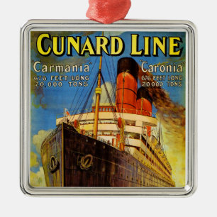 Cunard Linie ~ Carmania und Caronia Silbernes Ornament