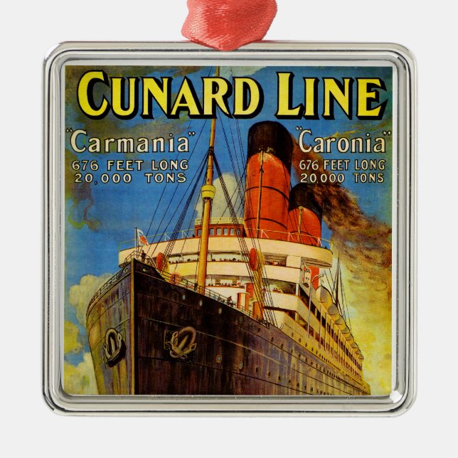 Cunard Linie ~ Carmania und Caronia Silbernes Ornament (Vorne)
