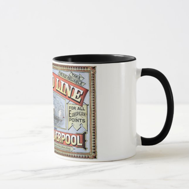 Cunard Linie Plakat New York Liverpool Tasse (Rechts)