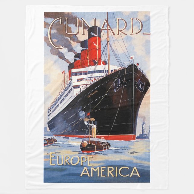 CUNARD OCEAN LINER AQUITANIA FLEECEDECKE (Vorderseite)