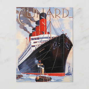 CUNARD OCEAN LINER AQUITANIA POSTKARTE