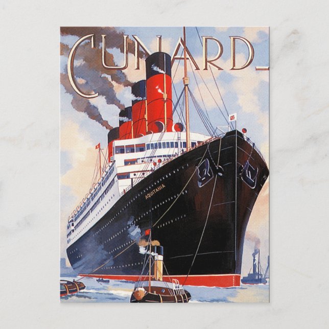 CUNARD OCEAN LINER AQUITANIA POSTKARTE (Vorderseite)