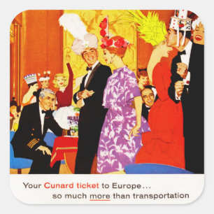 Cunard Queen's Party Ad Quadratischer Aufkleber