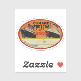 Cunard - Vintages Gepäcksiegel der White Star Aufkleber