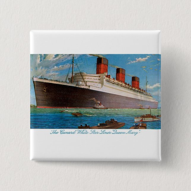 Cunard White Star Line's Queen Mary Button (Vorderseite)