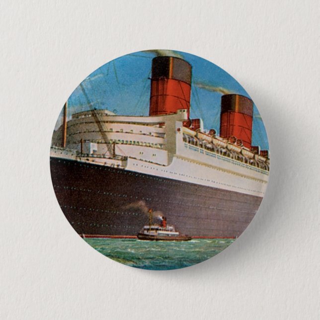 Cunard White Star Line's Queen Mary Button (Vorderseite)