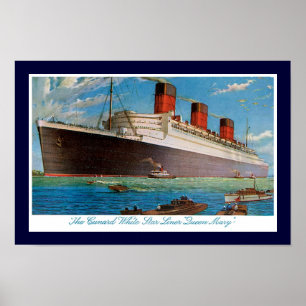 Cunard White Star Line's Queen Mary Poster